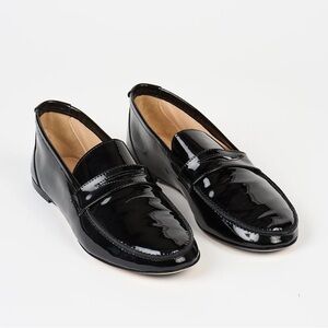 Jamie Haller Patent Penny Loafers in Black